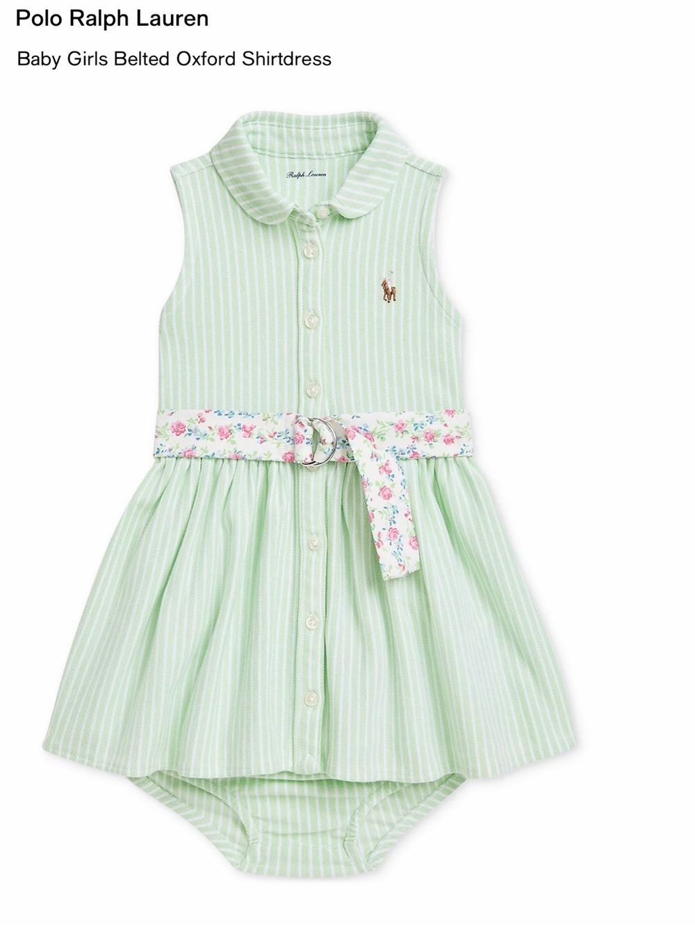 Ralph Lauren Mint Green and White Striped Knit Top